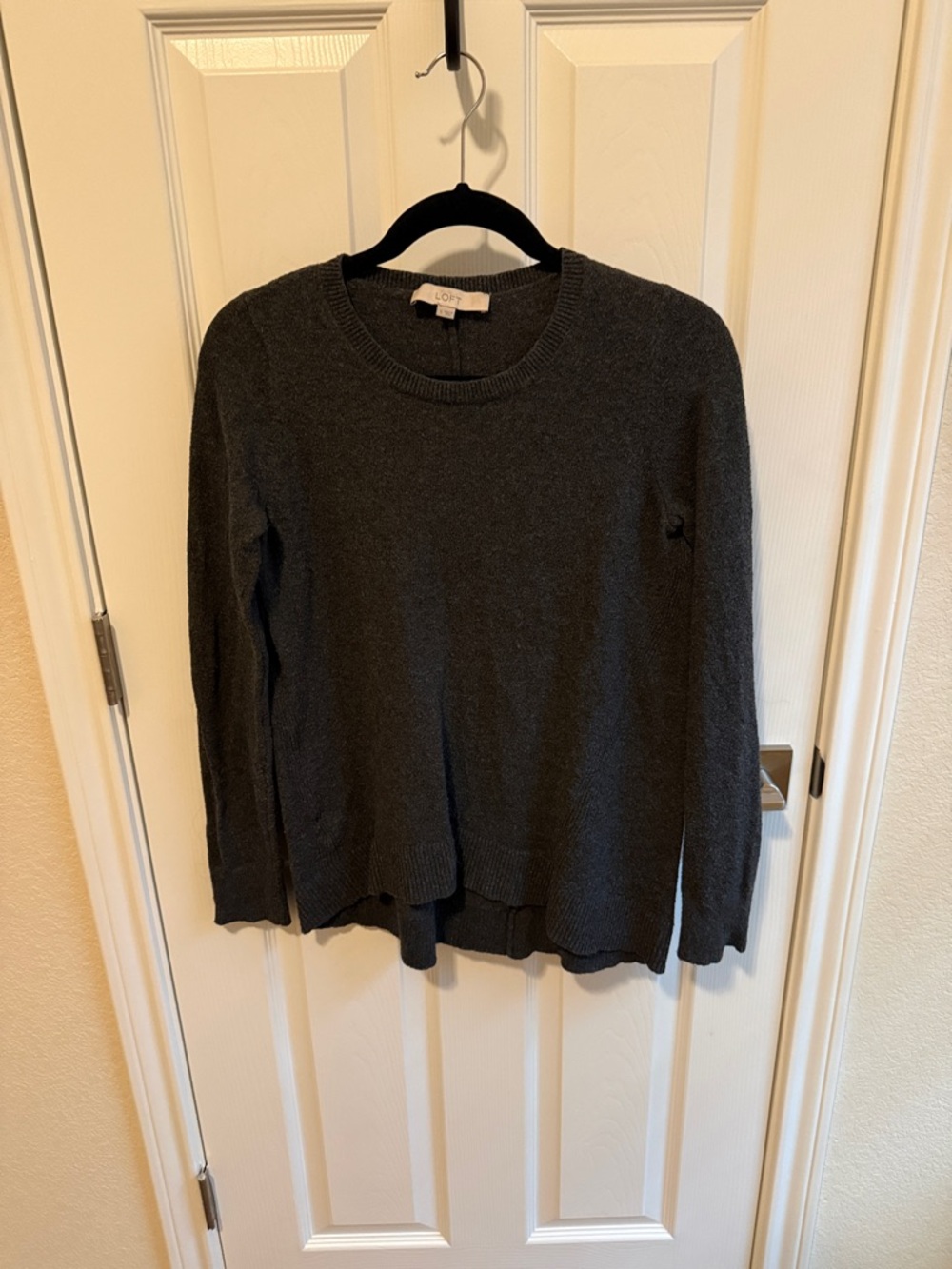 LOFT Charcoal Gray Crewneck Sweater